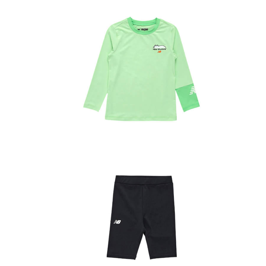 New Balance New Balance Casual Sportswear SS25 2 Piece Set Light Green Children Aged 3 7 Years Old