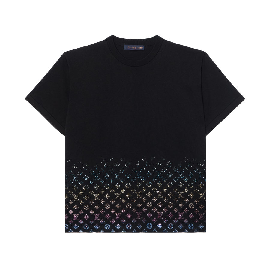 LOUIS VUITTON LOUIS VUITTON Monogram Gradient Embellished Short Sleeved Crewneck
