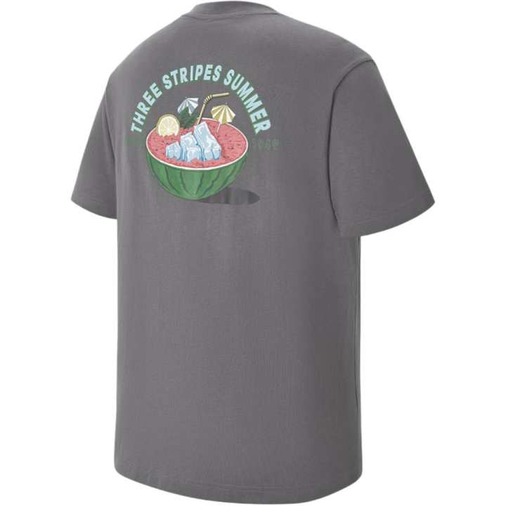 Adidas Adidas T Shirts Unisex Gray Crew Neck Thin Straight Fit