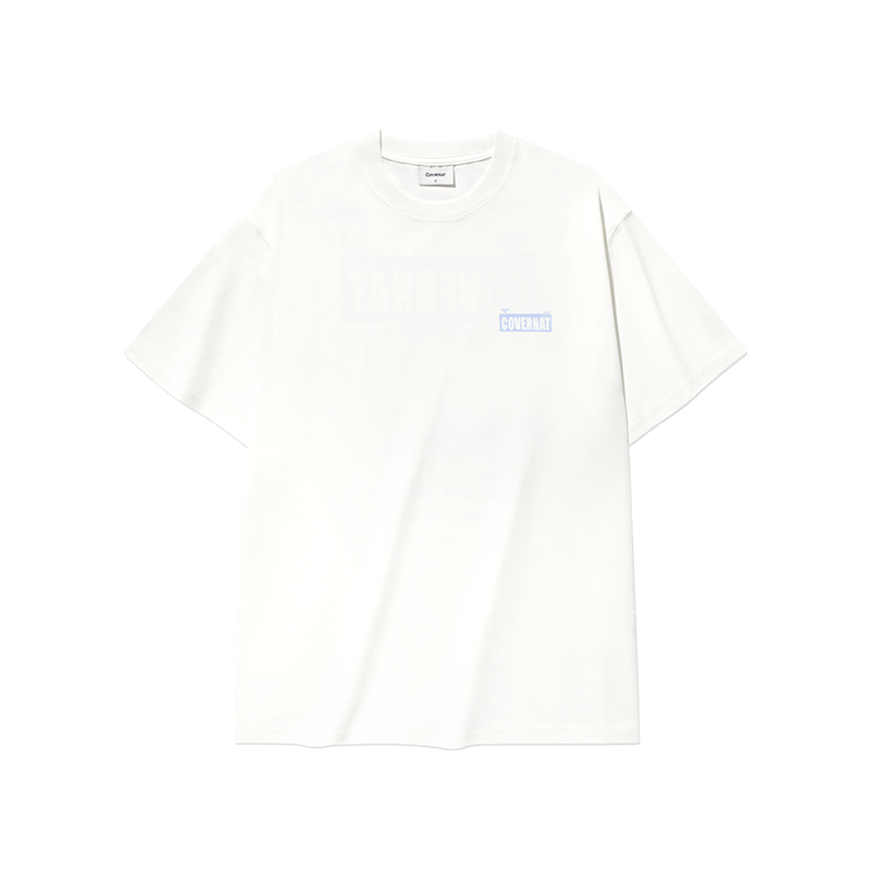 COVERNAT T Shirts Unisex White Crew Neck Moderate Straight Fit