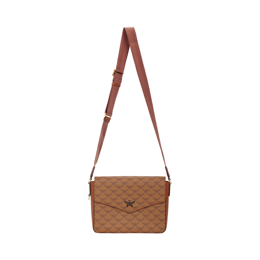 MCM Artificial Leather Messenger Bag, Shoulder Bag, Crossbody Bag Small Men's Cognac