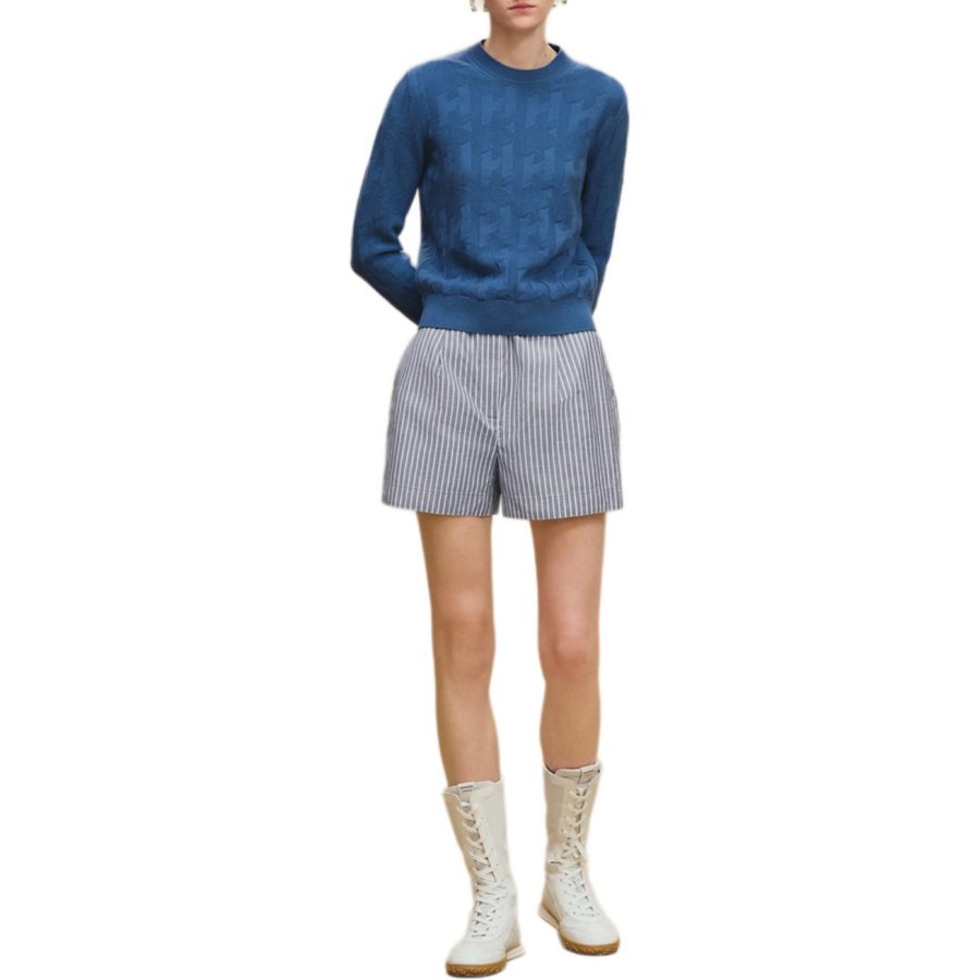 HERMES HERMES Sweaters Women's Blue Crew Neck Moderate Other