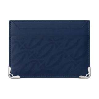 CARTIER Must De Cartier Calfskin Card Holder Men's Marine Blue