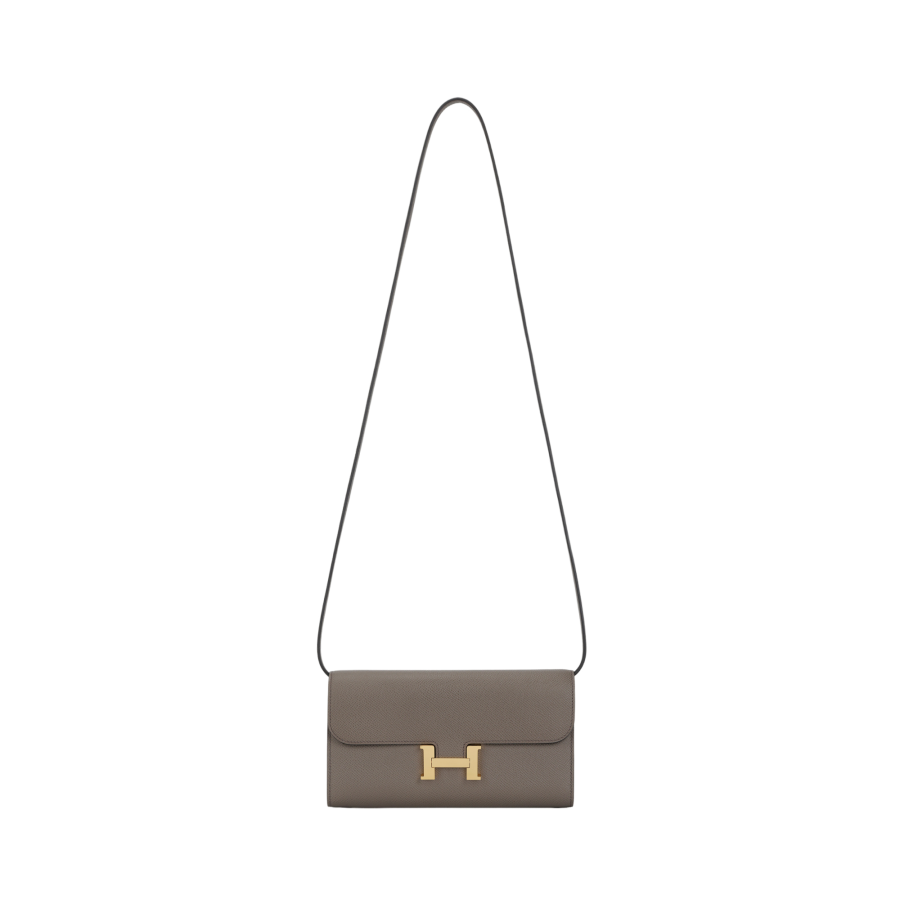 HERMES Constance To Go Gold tone Lock Cow Leather Crossbody Bags Regular Women's 8FGrisétain Tin Gray