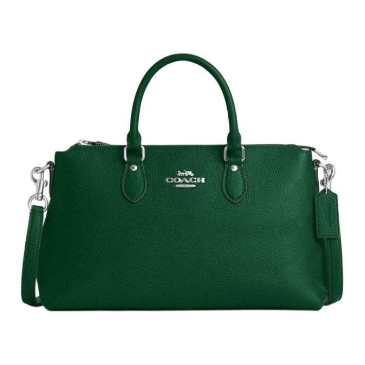 COACH Georgia Leather Handbag Large Women's Green