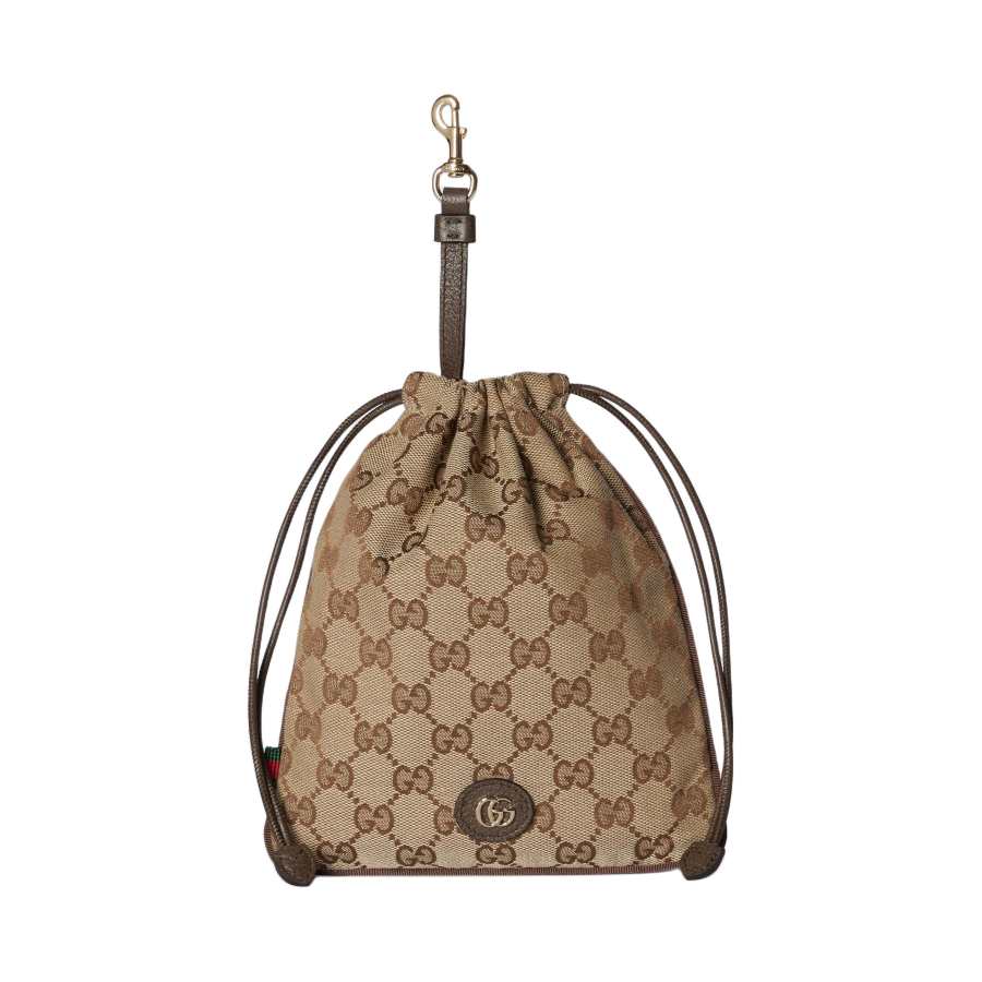 GUCCI Canvas Bag Clutch Coin Purse Mini Unisex Brown