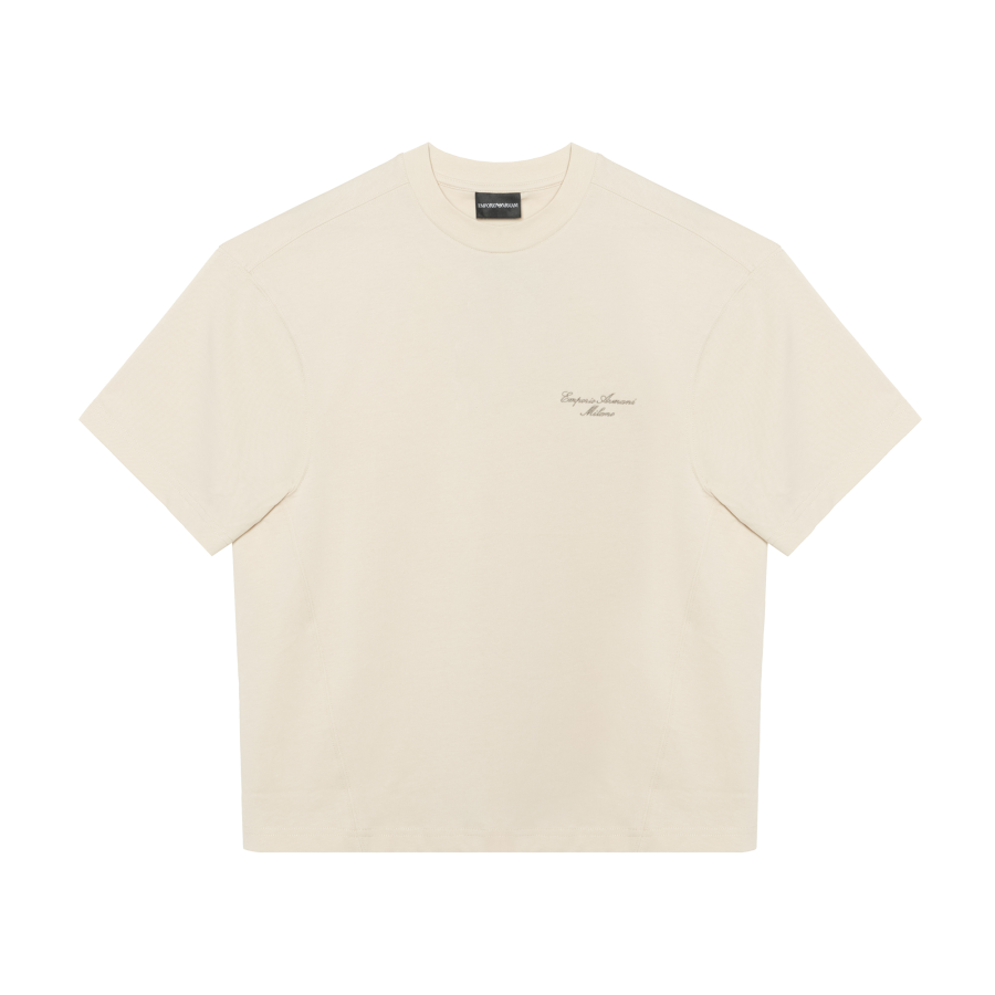 EMPORIO ARMANI Logo Embroidered Crewneck T Shirt