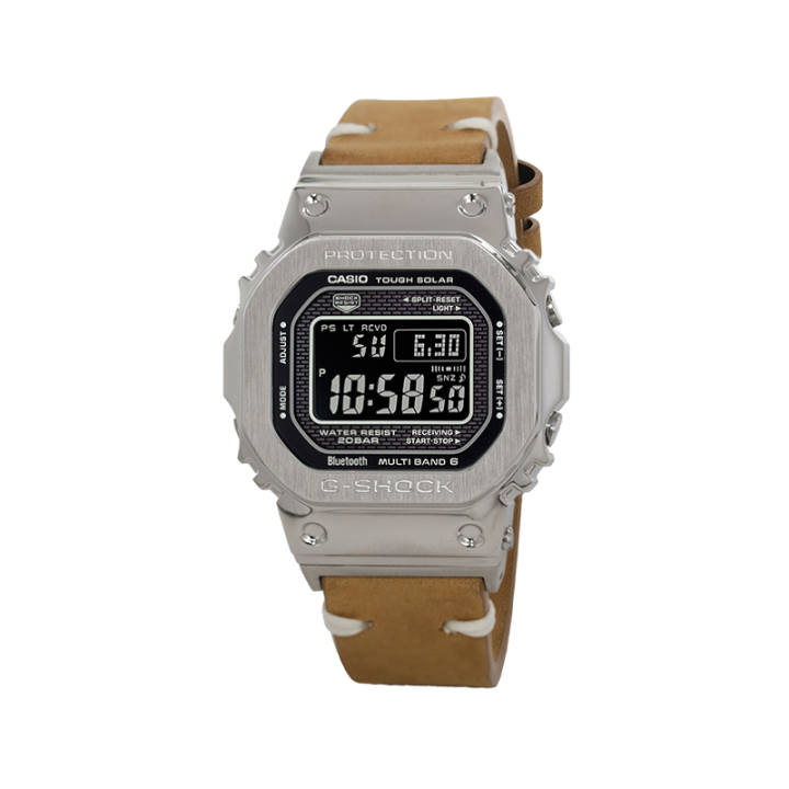 CASIO CASIO Custom Collection Solar Movement Leather Strap Watch Unisex Black Dial