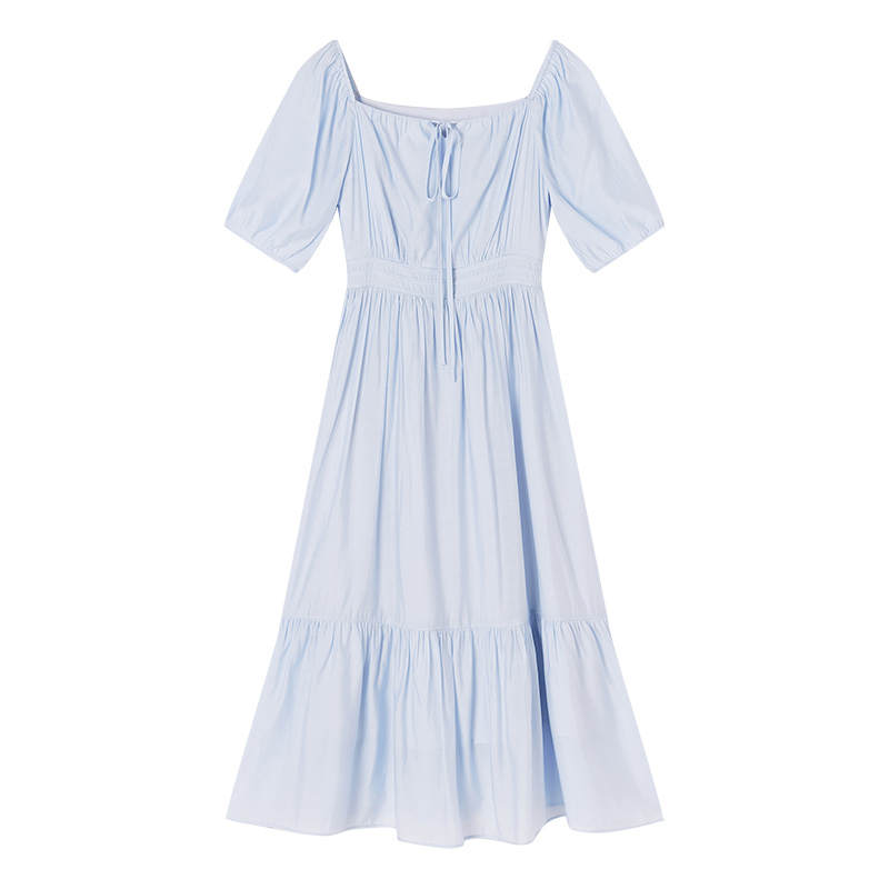 XIANGYING Short Sleeved Dress Women's Blue