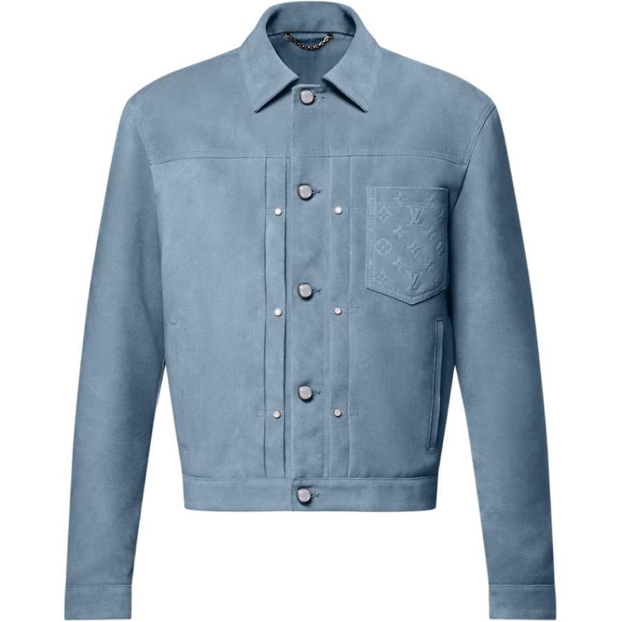 LOUIS VUITTON LOUIS VUITTON Suede Leather Type Ii Trucker Jacket