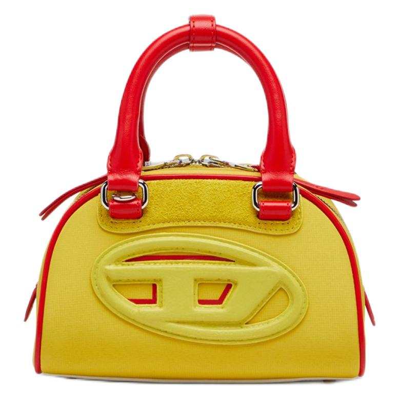 DIESEL Polyester Bowling Bag, Shoulder Bag, Crossbody Bag, Handbag Mini Women's Yellow