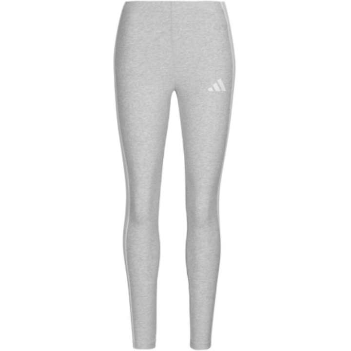 Adidas Adidas Women's Essentials 3 Stripes Cotton Leggings Light Grey Heather/White