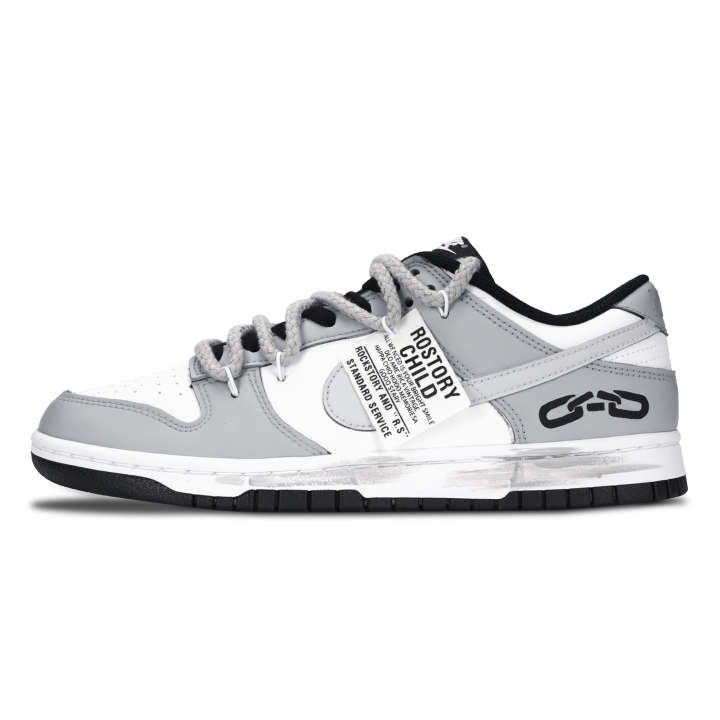 Nike Nike Dunk Unlock The Shackles Slip Resistant Abrasion Resistant Low top Skateboard Shoes Unisex Gray White