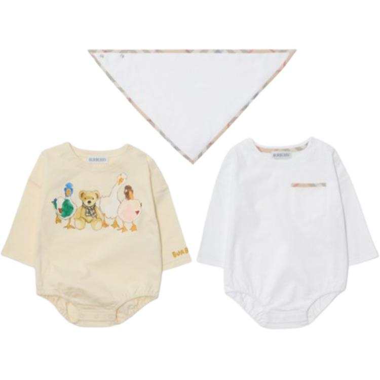 Burberry Jumpsuit SS25 3 Pack Yellow White Infant And Toddler