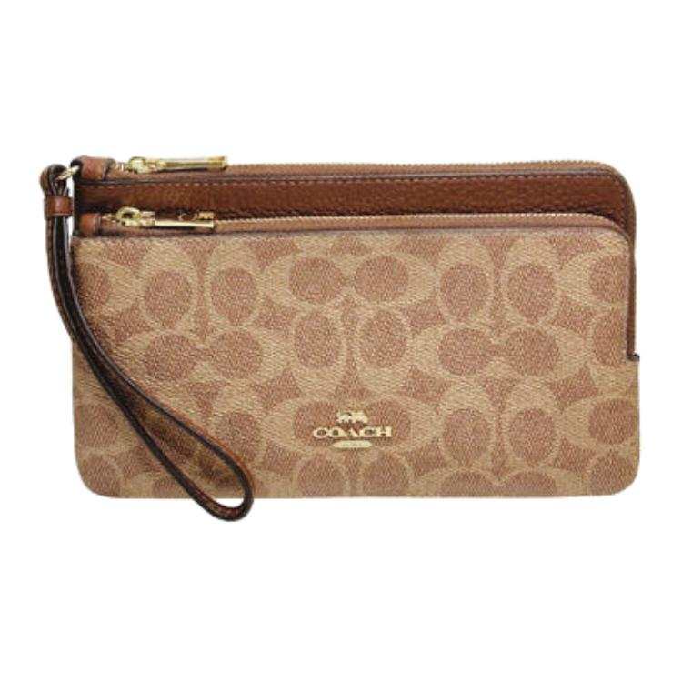 COACH PVC Clutch Small Women's Brown