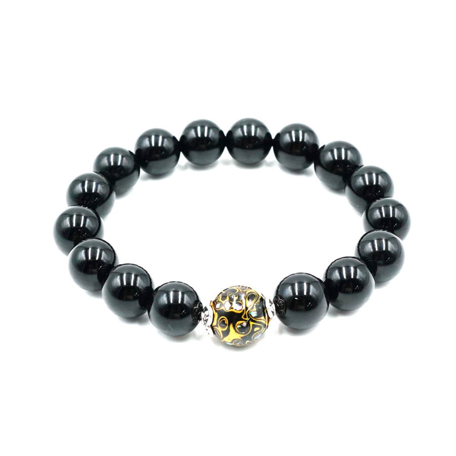 PAUL COSTELLOE Obsidian Beaded Bracelets Men's