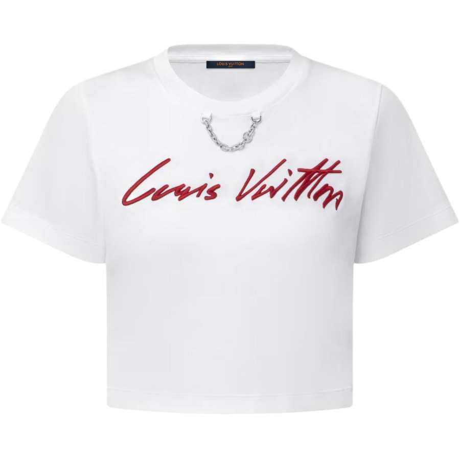 LOUIS VUITTON Lv Cursive Signature Crop Top