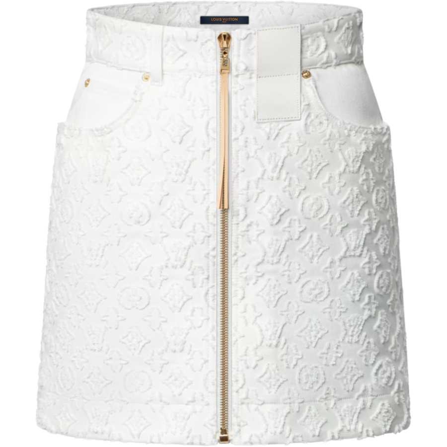 LOUIS VUITTON Lv Monogram Fil Coupé Denim Skirt