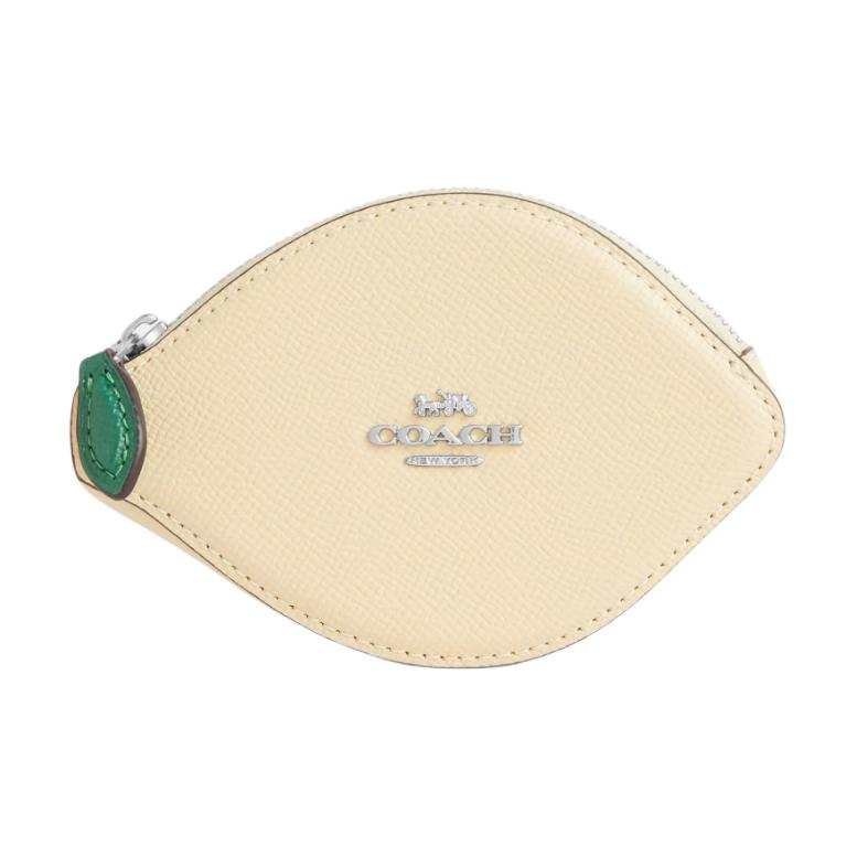 COACH Leather Coin Purse Regular Women's Yellow