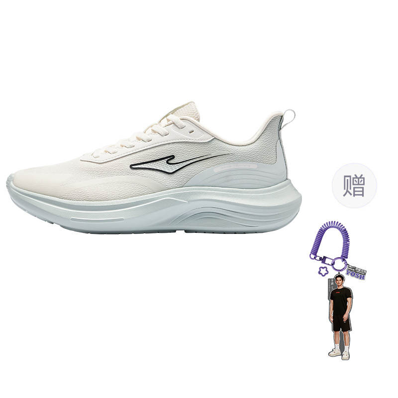 Erke Yun Yi Cushioning Breathable Rebound Low top Casual Running Shoes Men's White Light Gray Green