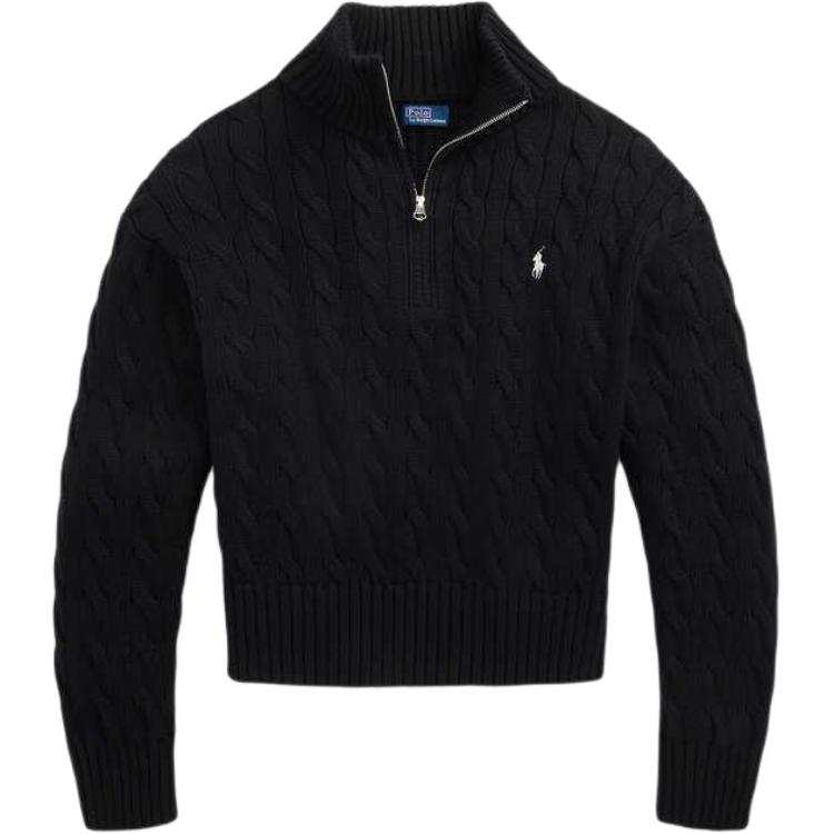 Polo Ralph Lauren FW25 Knitwear Loose Fit Women's Polo Black