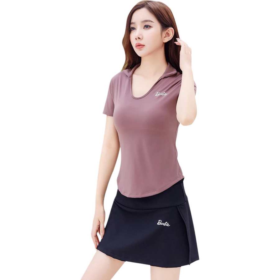 Barbie Fitness Sets Women's U Neck Thin