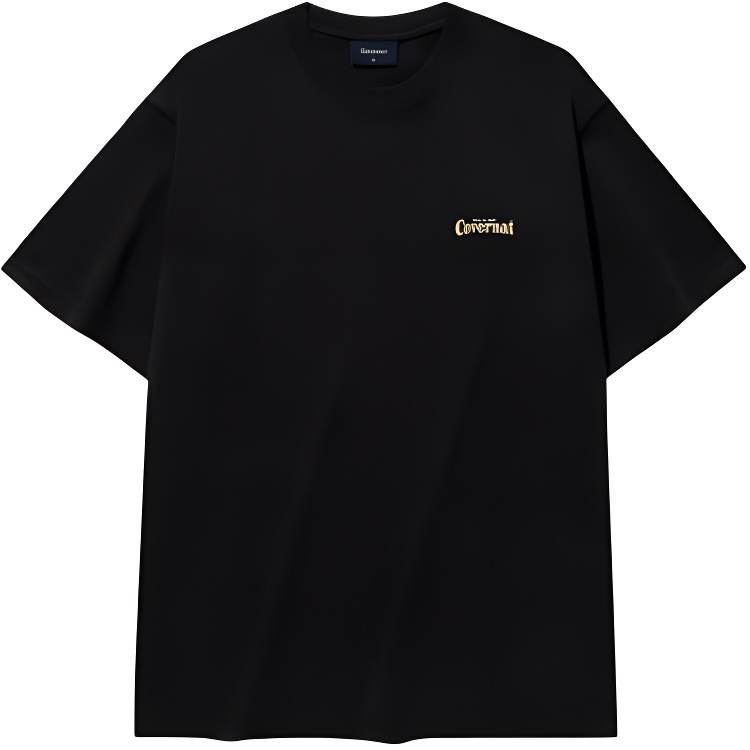 COVERNAT T Shirts Unisex Black Crew Neck Moderate Straight Fit