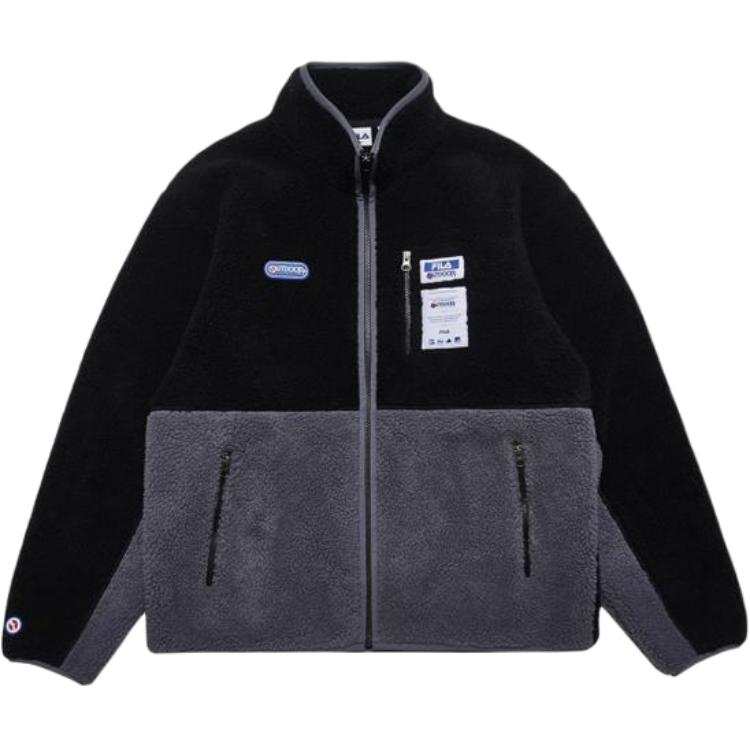 FILA Velvet feel Coat Unisex Black
