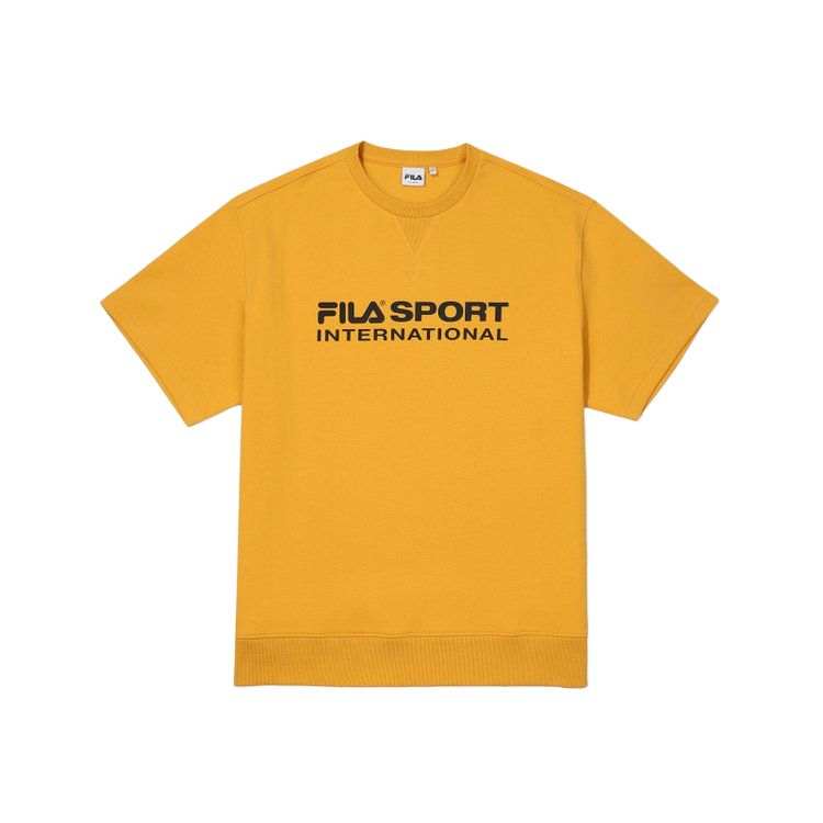 FILA T Shirts Men's Yellow Crew Neck Moderate