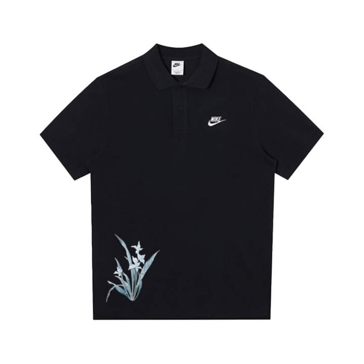 Nike Nike Polo Shirts Men's Black Polo Collar Moderate Straight Fit