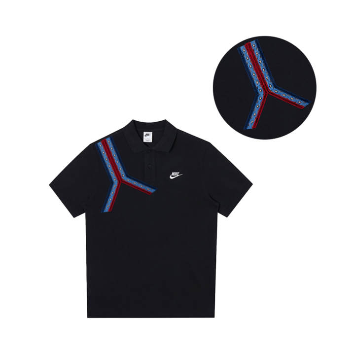 Nike Nike Polo Shirts Men's Black Polo Collar Moderate Straight Fit