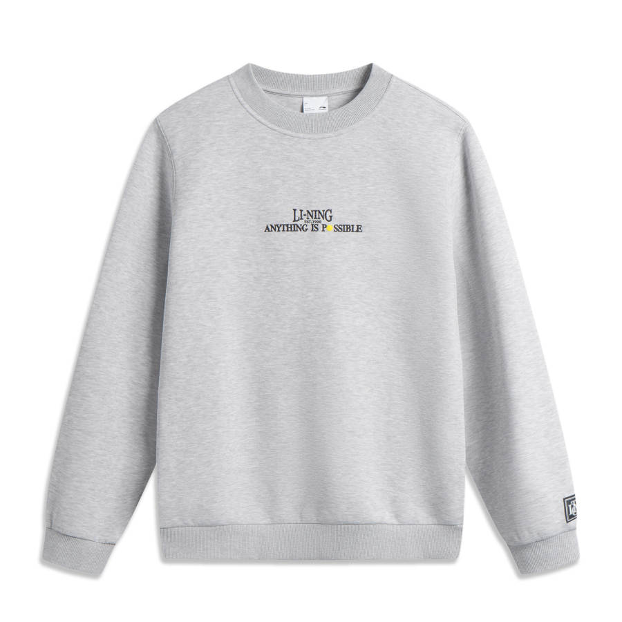 Li-Ning Li Ning Sports Life Collection Sweatshirt Men's Heather Gray Light Lime