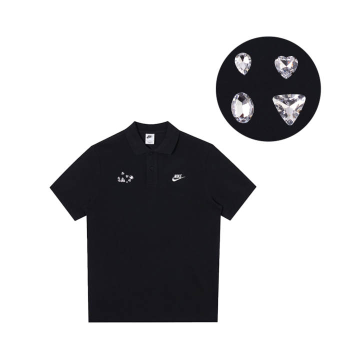 Nike Nike Polo Shirts Men's Black Polo Collar Moderate Straight Fit