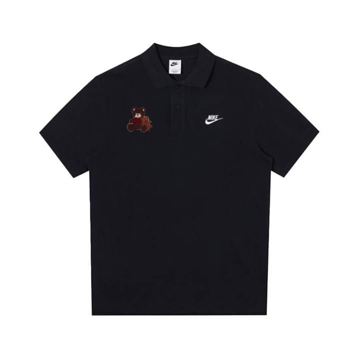 Nike Nike Polo Shirts Men's Black Polo Collar Moderate Straight Fit