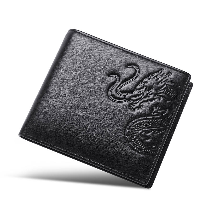 SEPTWOLVES SEPTWOLVES Top Grain Cow Leather Wallet Men's Black