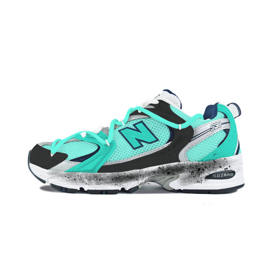 New Balance New Balance NB 530 Abrasion Resistant Slip Resistant Low top Running Shoes Unisex White Green