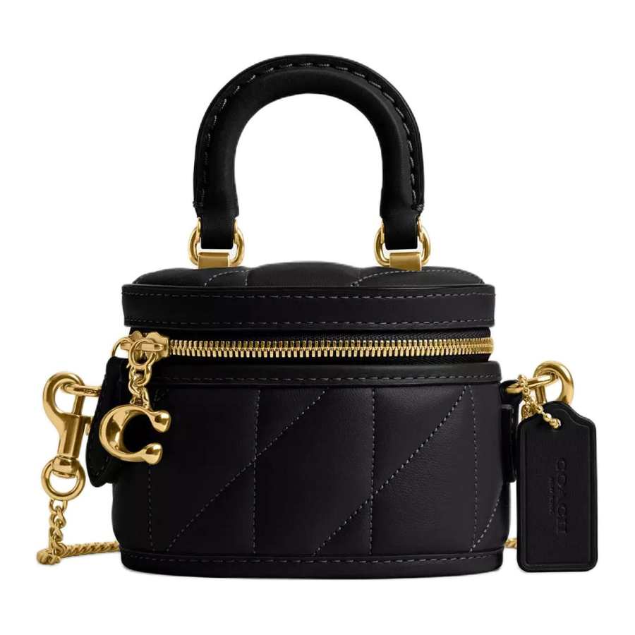 COACH Trail Nappa Leather Shoulder Bag, Crossbody Bag, Handbag Mini Women's Black