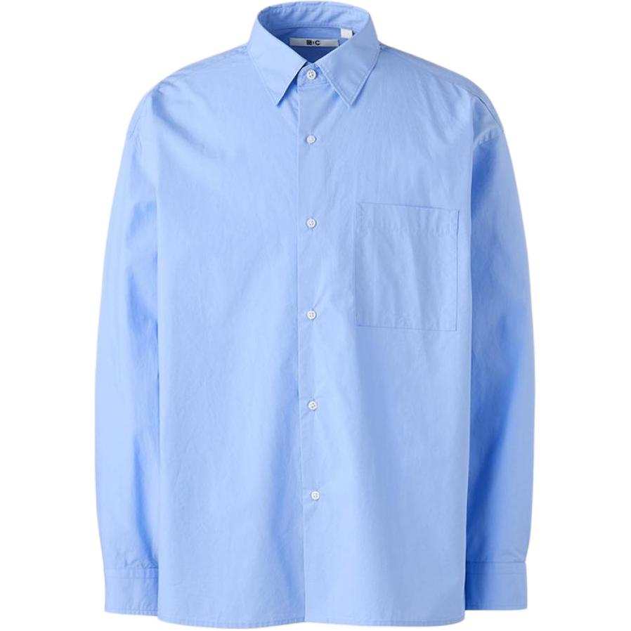 UNIQLO Shirts Unisex Aqua Blue Lapel Moderate