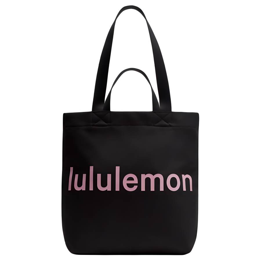 Lululemon Cotton Tote Bag, Shopping Bag, Handbag Women's Black & Rose Pink