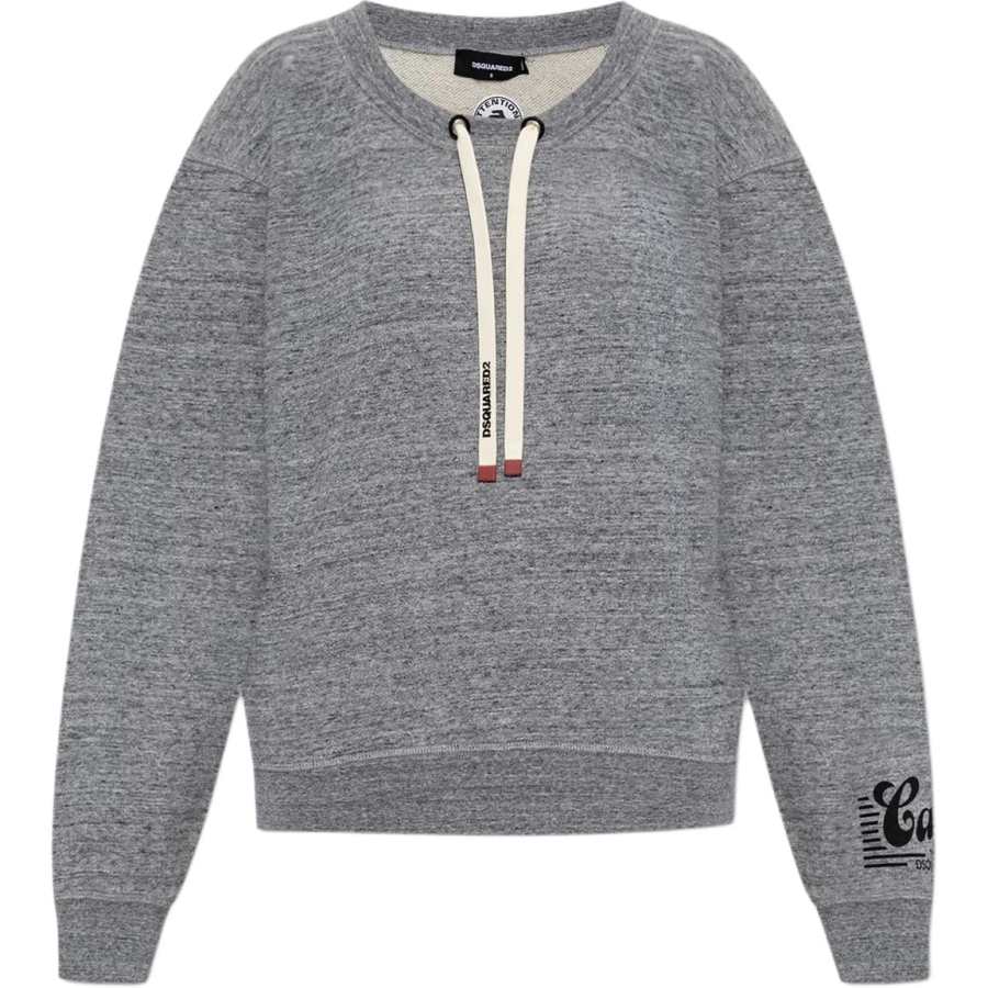 DSQUARED 2 Dsquared2 Drawstring Logo Printed Knitted Sweatshirt