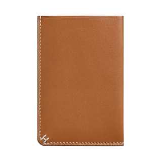 HERMES H Sellier Calfskin Card Holder Women's 21 Naturel Sable Light Tea Brown