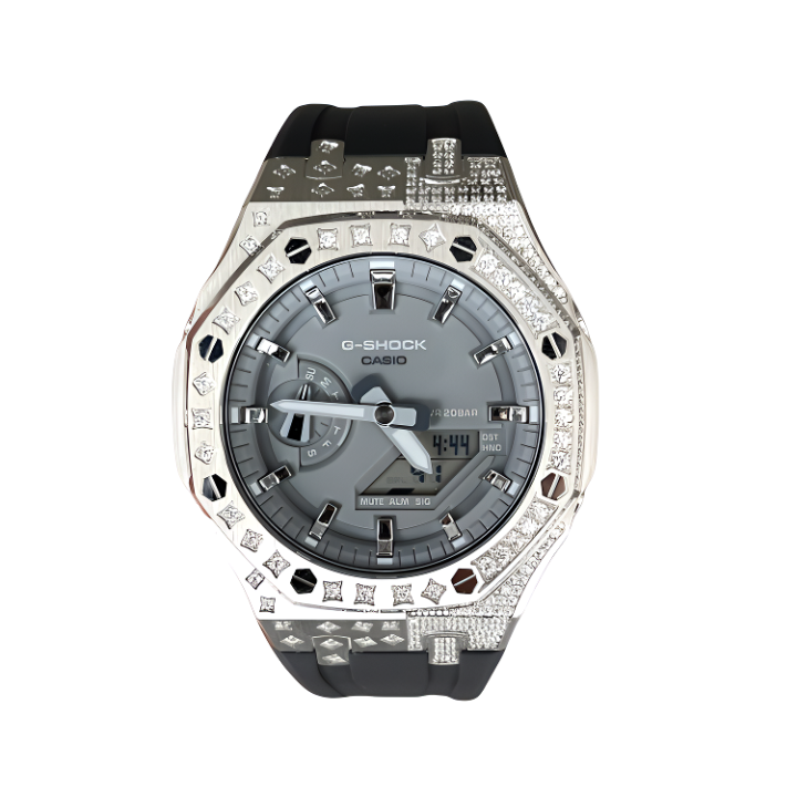 CASIO CASIO Custom Collection Quartz Movement Fluoroelastomer Strap Watch Unisex Gray Dial