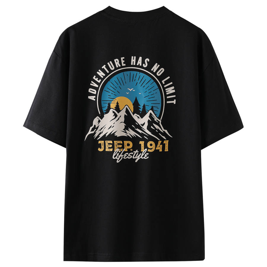 Jeep T Shirts Men's Crew Neck Thin Heavyweight