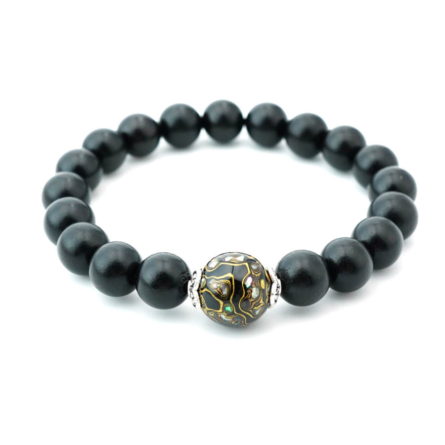 PAUL COSTELLOE Ebony Beaded Bracelets Unisex