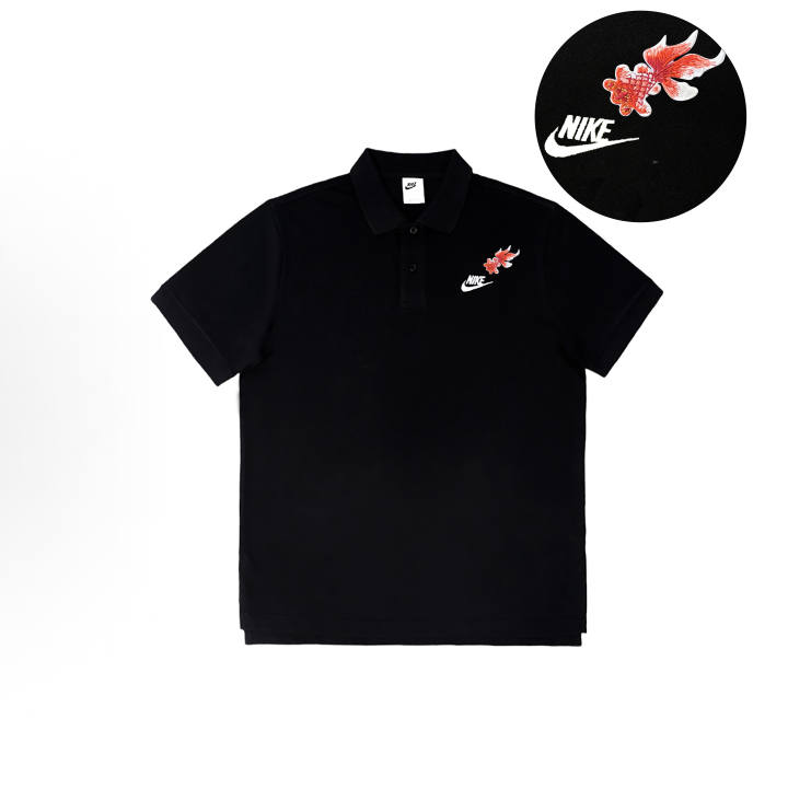Nike Nike Polo Shirts Unisex Black Polo Collar Moderate Straight Fit