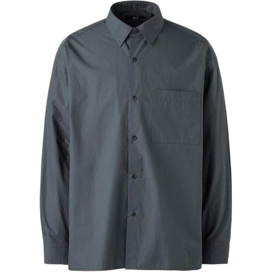 UNIQLO Shirts Unisex Dark Green Lapel Moderate