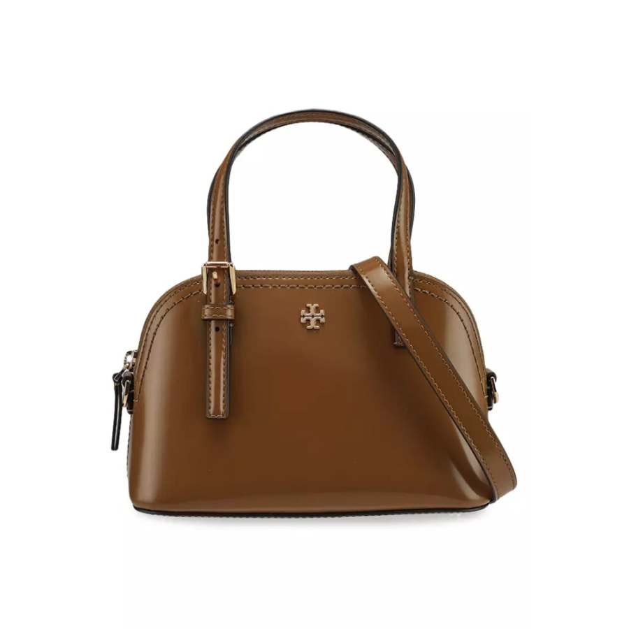 TORY BURCH Leather One Shoulder Handbag Women's Umber