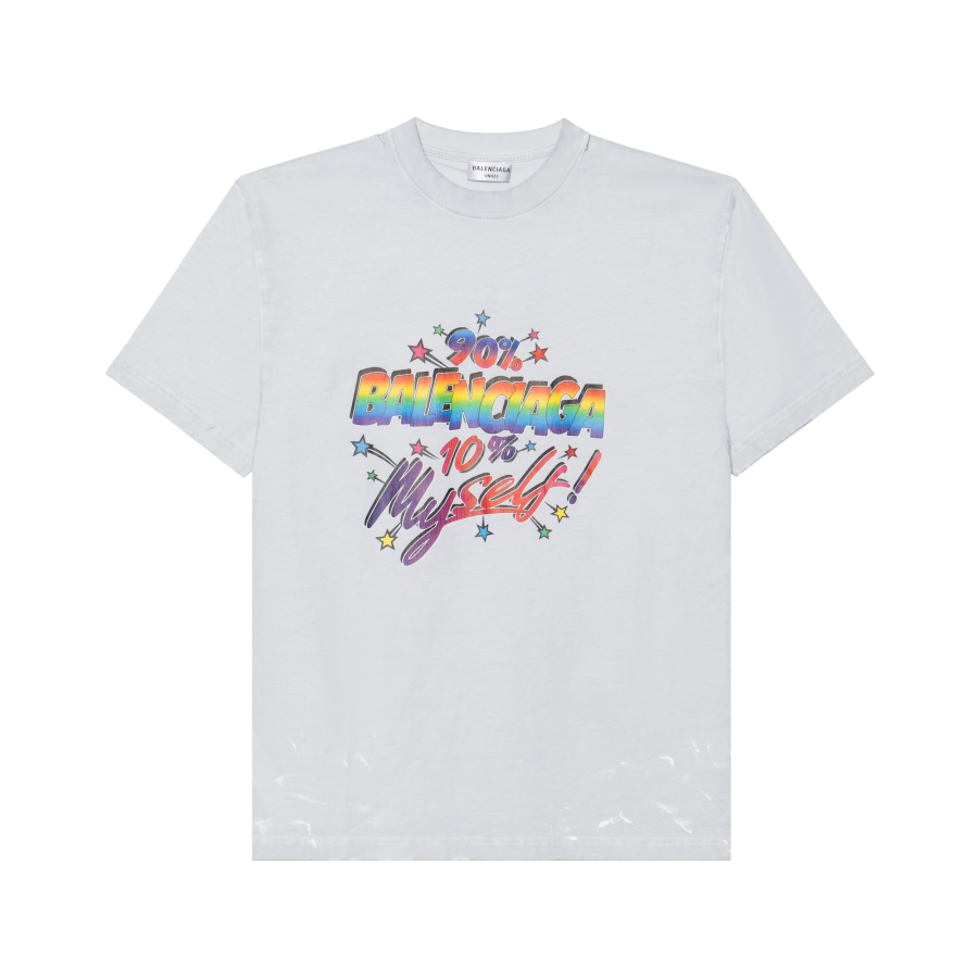 Balenciaga Women's 90/10 Large Fit Vintage T Shirt White