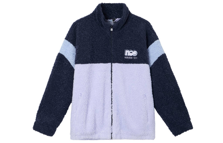 Adidas Neo Velvet Jackets Women's Blue Stand Collar Moderate