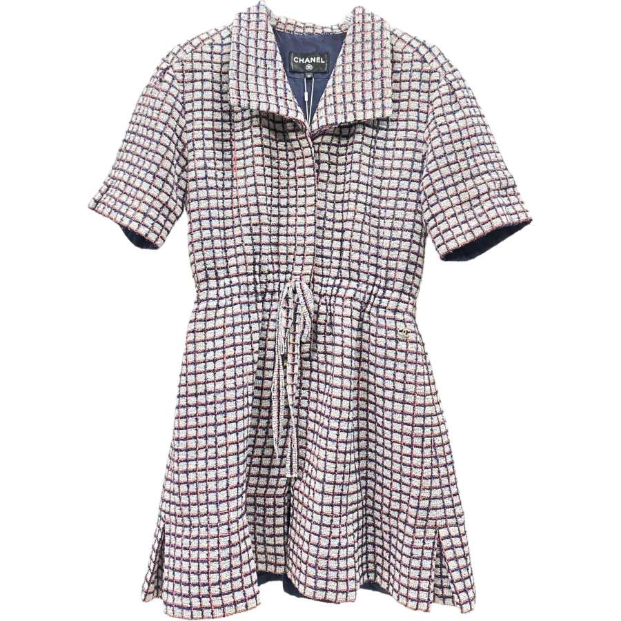 CHANEL 19P Short Sleeved Dress Women's Pink